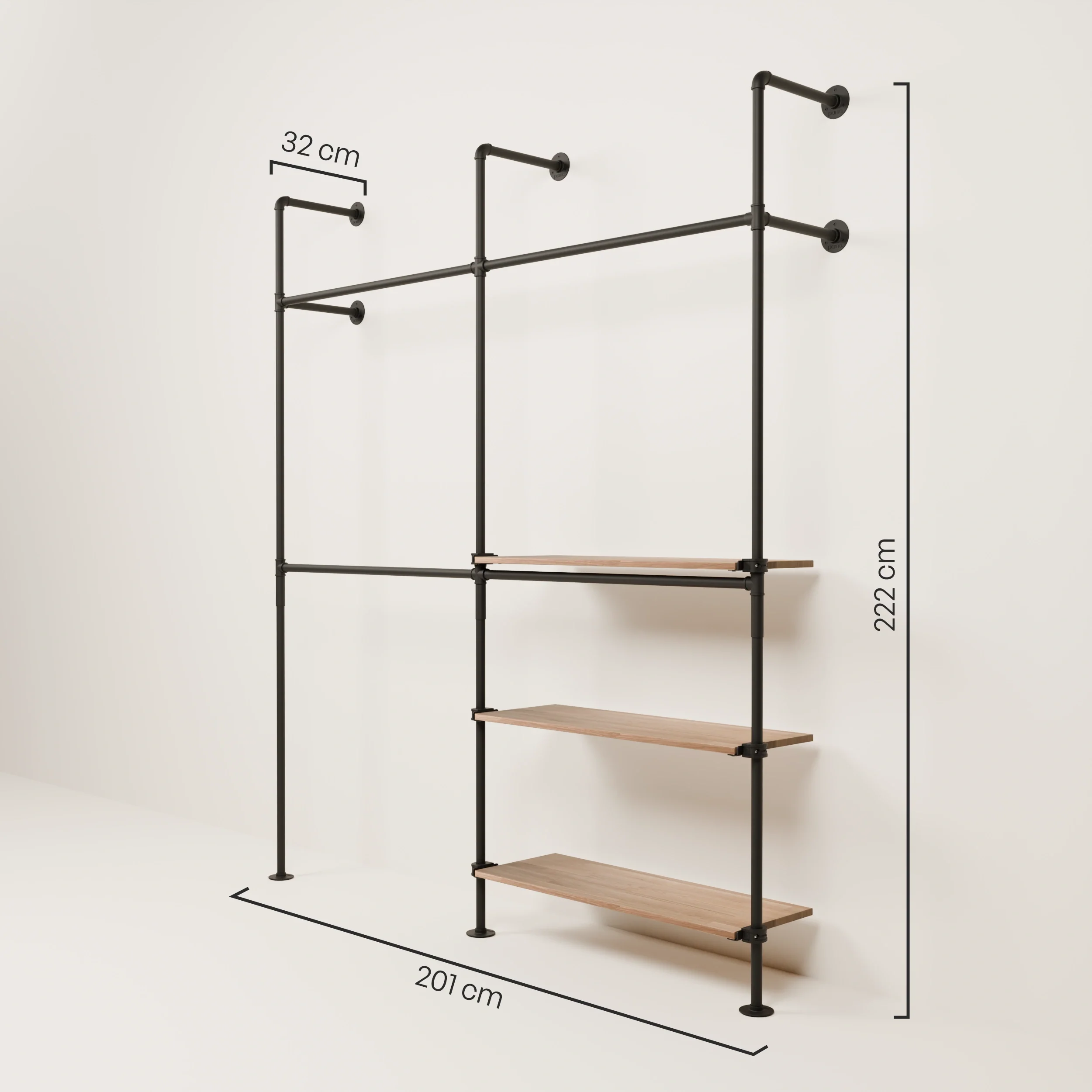 KIM DOUBLE 2 OAK – 3 shelves - Image 3