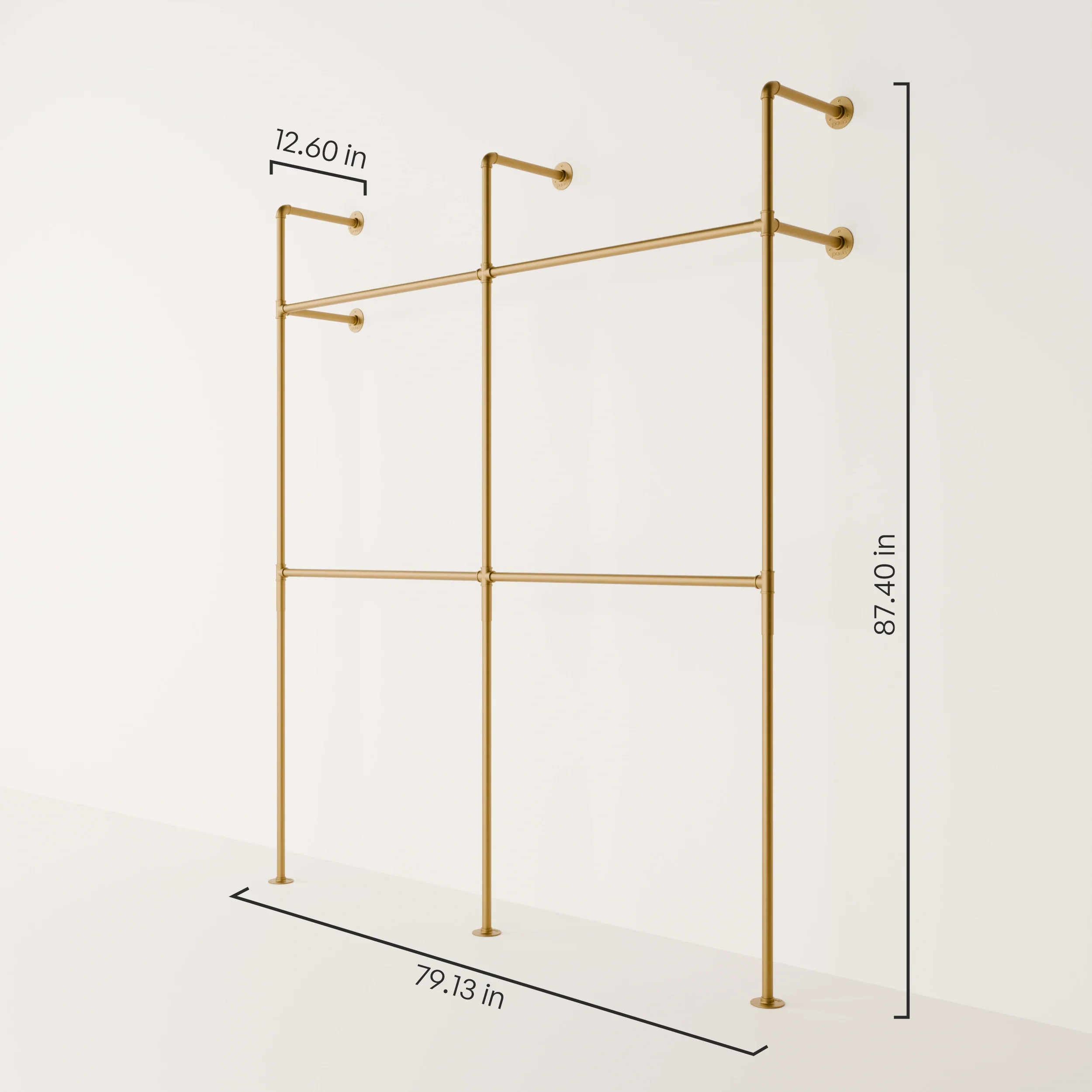 KIM DOUBLE 2 – Double gold clothes rail - Image 3