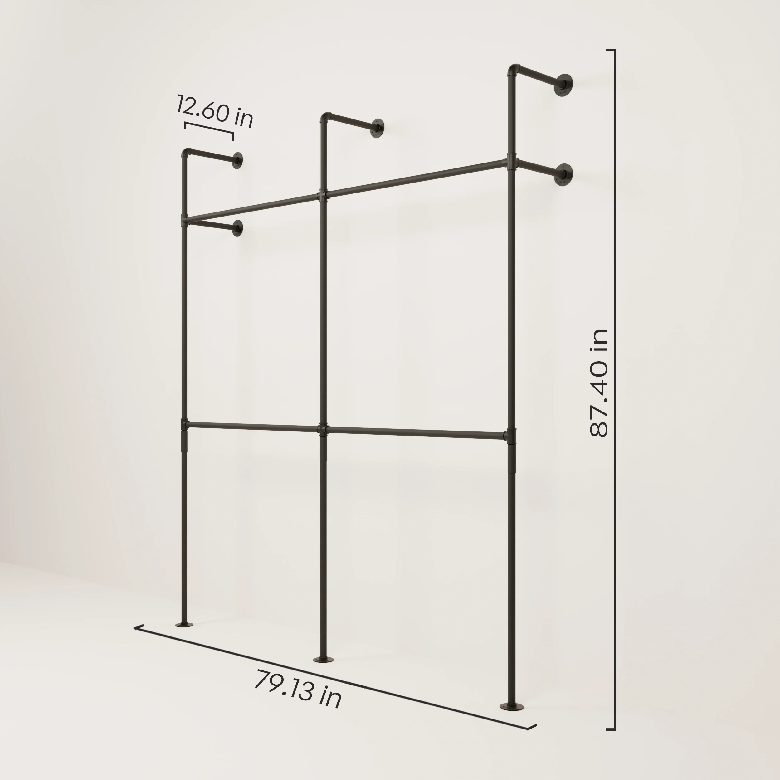 KIM DOUBLE 2 – Wardrobe for hanging clothes | open wardrobe rail - Image 3