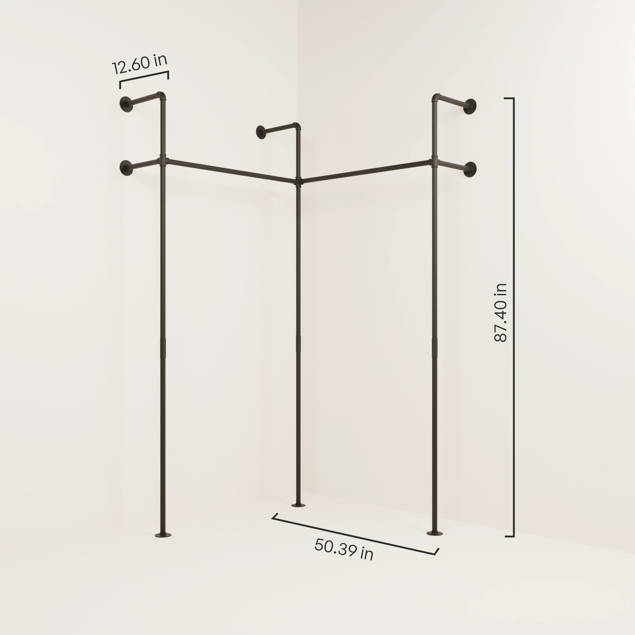 KIM EDGE 2 – Wall mounted corner clothes rail - Image 3