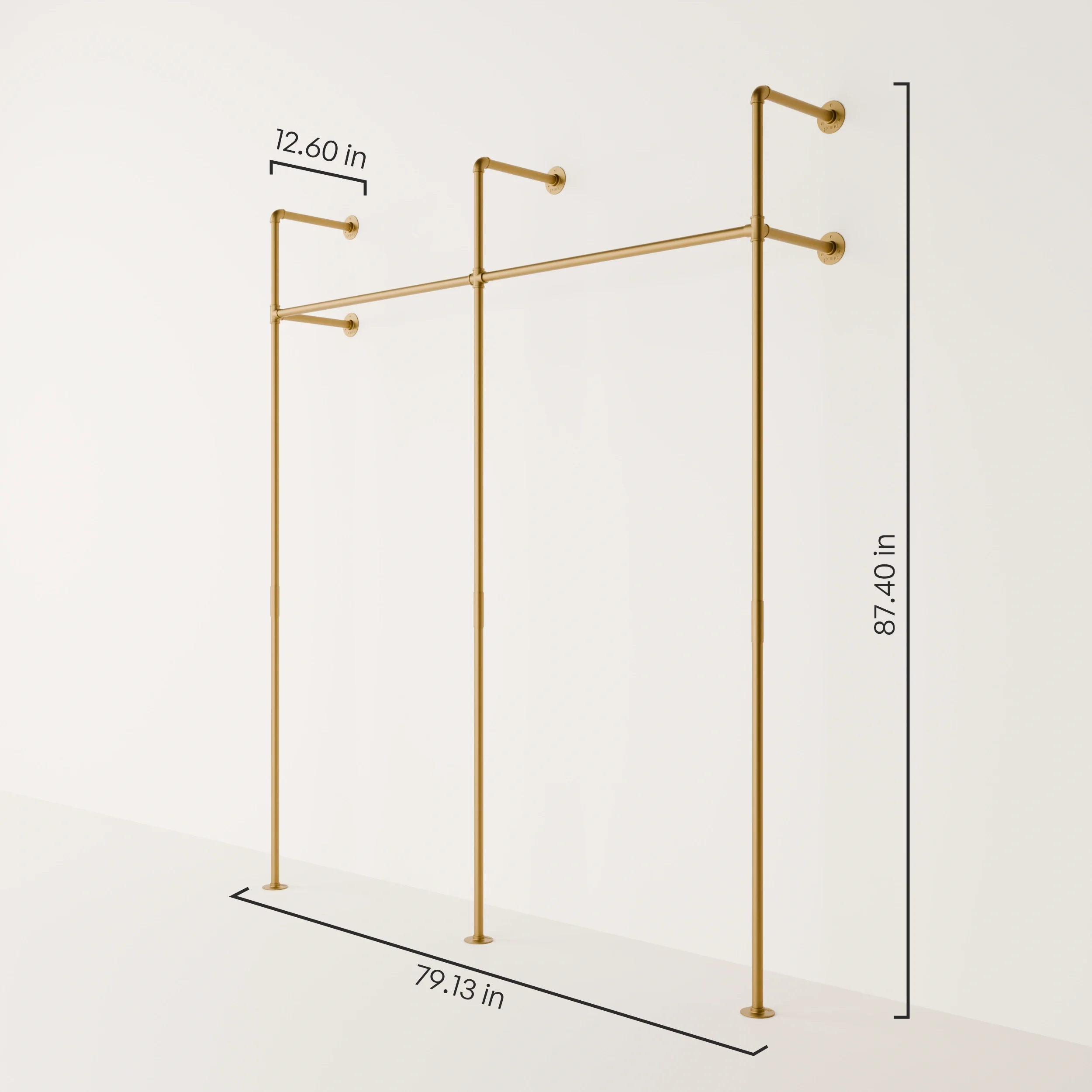 KIM 2 – Gold clothes rail | gold hanging clothes rail - Image 3