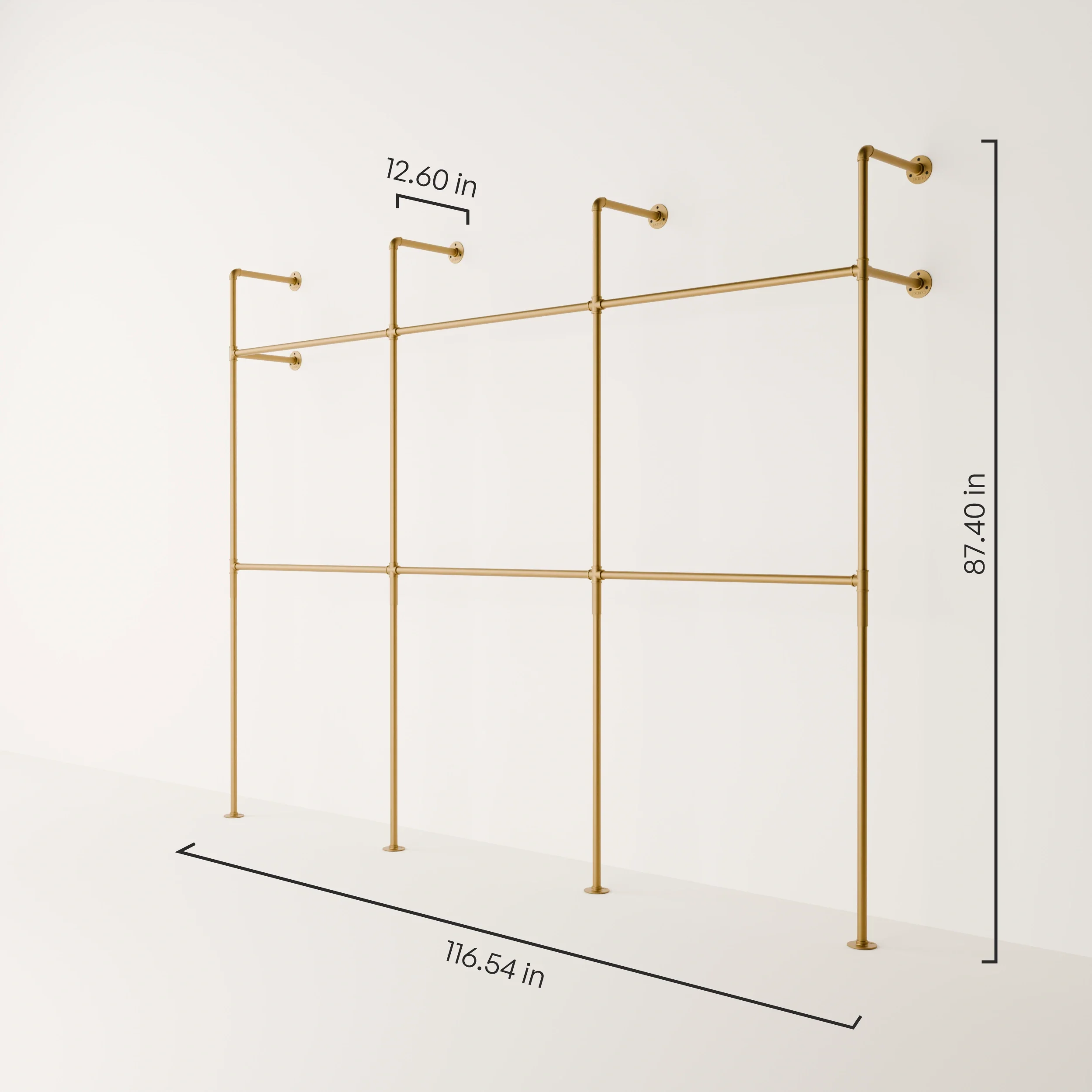 KIM DOUBLE 3 – Double gold clothes rail system - Image 3